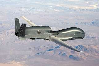 FILE PHOTO: An undated U.S. Air Force handout photo of a RQ-4 Global Hawk unmanned aircraft