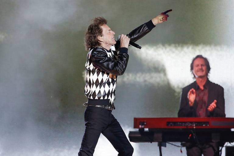 Mick Jagger, dos Rolling Stones, durante show da banda no Soldier Field, em Chicago, pela turnê americana 'No Filter'