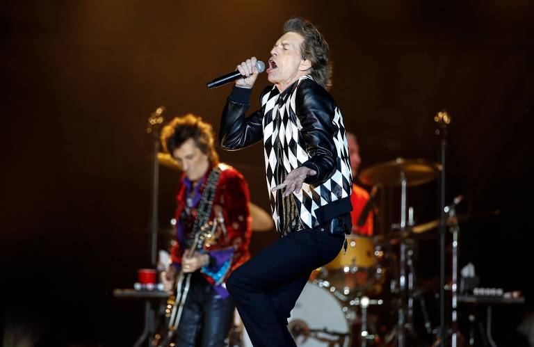 Mick Jagger, dos Rolling Stones, durante show da banda no Soldier Field, em Chicago, pela turnê americana 'No Filter'