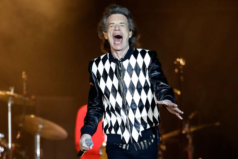 Mick Jagger, dos Rolling Stones, durante show da banda no Soldier Field, em Chicago, pela turnê americana 'No Filter'