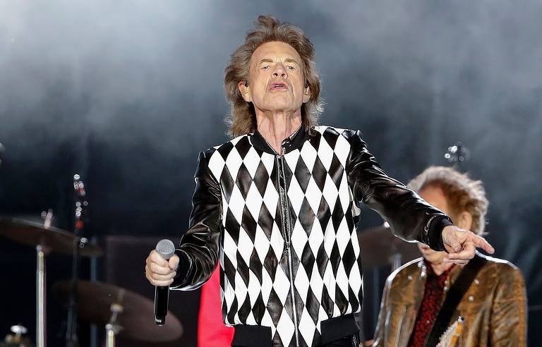 Mick Jagger, dos Rolling Stones, durante show da banda no Soldier Field, em Chicago, pela turnê americana 'No Filter'
