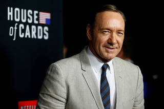 FILE PHOTO: Cast member Spacey poses at the premiere for the second season of the television series 