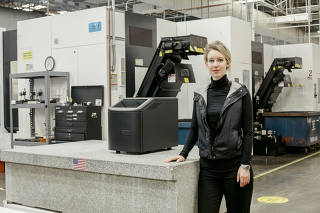 Elizabeth Holmes, the founder of the medical start-up Theranos, at the company?s lab in Newark, Calif.