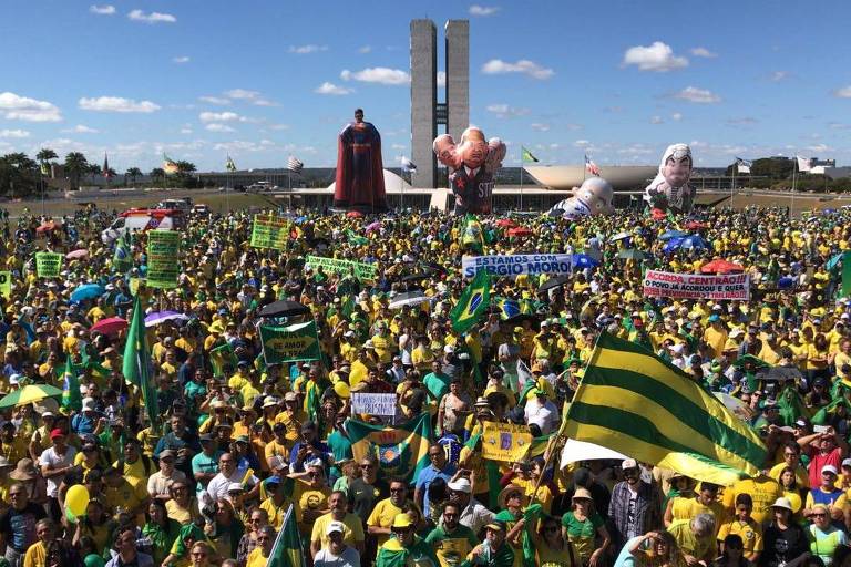 Manifestação a favor da Lava Jato em Brasília em 2019 