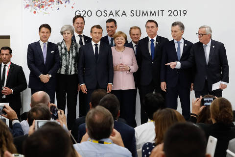 (Osaka - Japão, 29/06/2019) Presidente da República, Jair Bolsonaro, participa da  coletiva de Imprensa sobre o acordo Comercial União Européia / Mercosul, no  centro de Imprensa do Centro de Convenções INTEX Osaka.
Foto: Alan Santos/PR