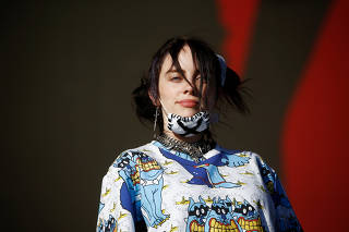 American singer Billie Eilish performs on the Other Stage during Glastonbury Festival in Somerset