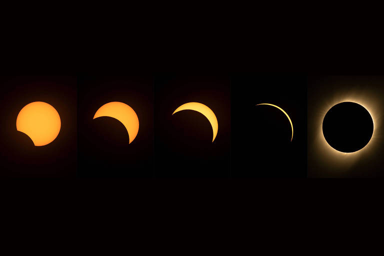 Eclipse solar total como o desta segunda (8) só será visto no Brasil em 2045