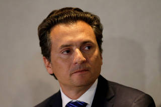 FILE PHOTO: FILE PHOTO: Emilio Lozoya, former chief Executive Officer of Petroleos Mexicanos (Pemex) speaks during a news conference, in Mexico City