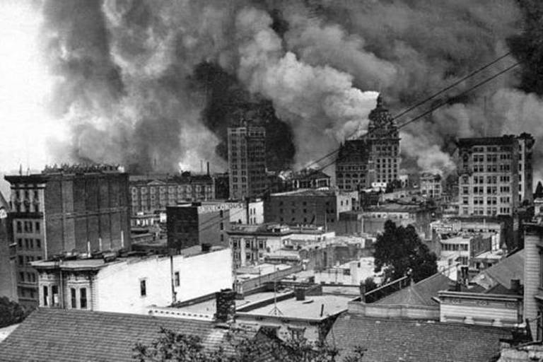 Um terremoto de magnitude 7,8 destruiu São Francisco em 1906