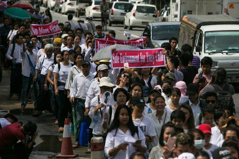 Milhares protestam em Mianmar após estupro de menina de 2 anos
