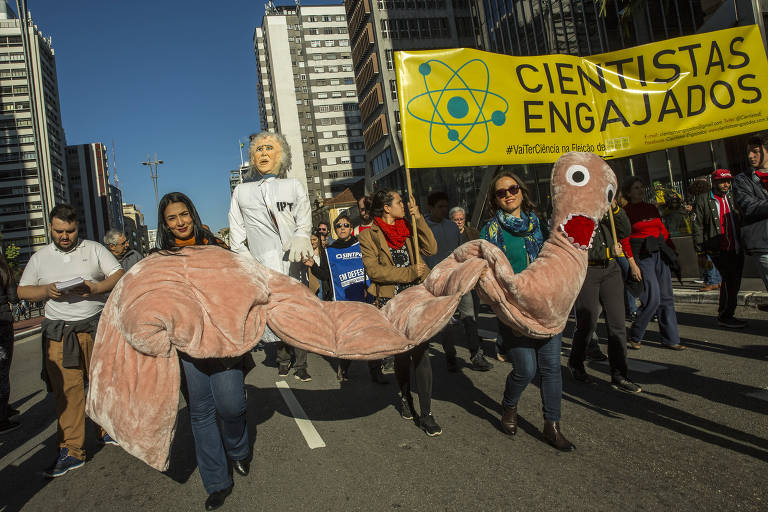 Manifestação de divulgação científica e de apoio à ciência na avenida Paulista, Em São Paulo