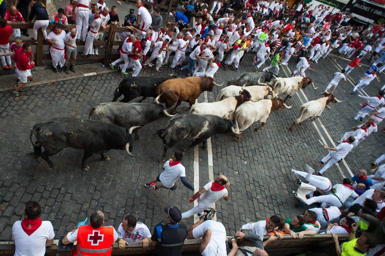 Festa de São Firmino agita cidade da Espanha com vinho e corrida de touros  - Fotos - UOL Notícias