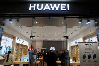 A view of a Huawei store in Vina del Mar
