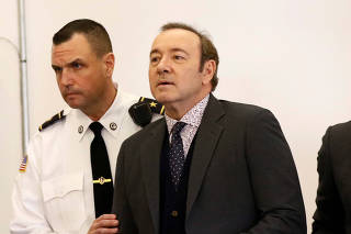 FILE PHOTO: Actor Kevin Spacey is arraigned on a sexual assault charge at Nantucket District Court in Nantucket