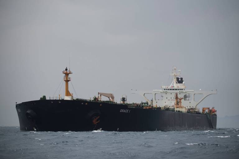 O petroleiro iraniano Grace 1, que foi apreendido por britânicos no ano passado em Gibraltar