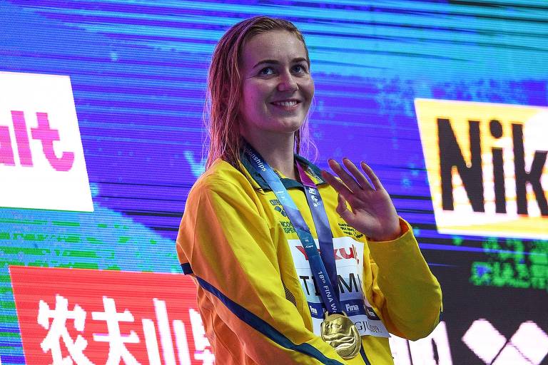 Ariarne Titmus, da Austrália, que desbancou Katie Ledecky no mundial de natação disputado em Gwangju