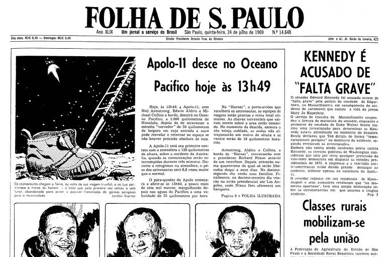 1969: Após missão histórica, termina na tarde de hoje a missão da Apollo 11