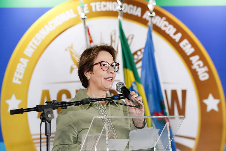 Ministra da Agricultura, Pecuária e Abastecimento, Tereza Cristina, durante discurso.