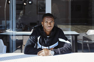 The teenage forward Vinícius Júnior at his home in Madrid on April 11, 2019. (Gianfranco Tripodo/The New York Times)