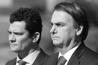 Jair Bolsonaro e o ministro da Justiça, Sergio Moro