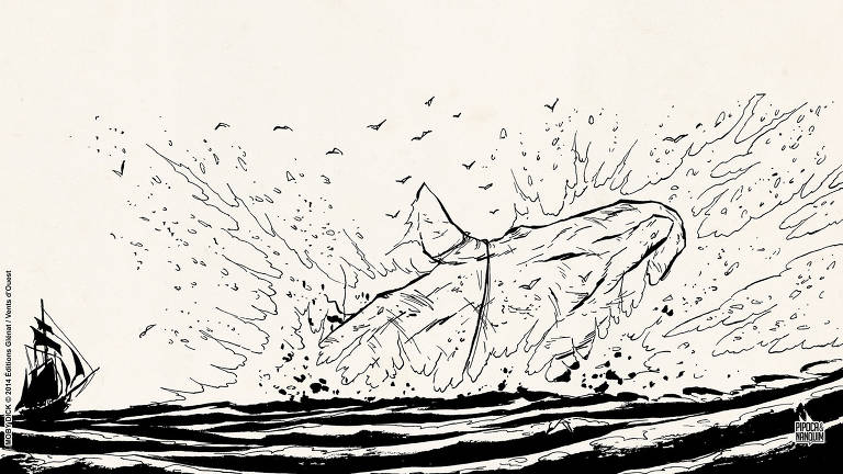 Versão em HQ de 'Moby Dick', ilustrada por Christophe Chabouté