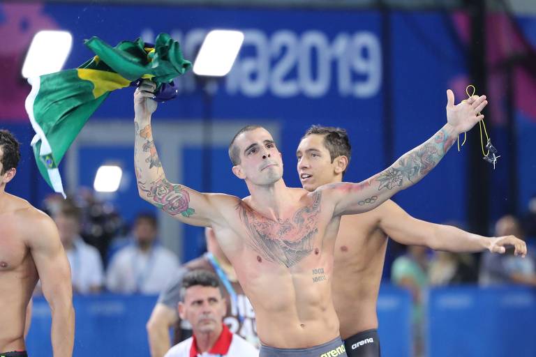 Bruno Fratus, favorito para a final dos 50 m, após o ouro conquistado no revezamento 4x100, nos Jogos Pan-Americanos de Lima