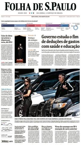 Capa da Edição São Paulo da Folha