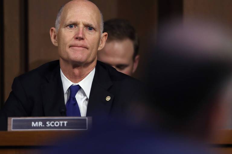 O senador Rick Scott durante fala em Washington
