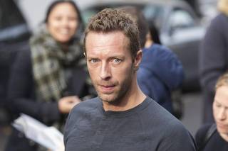 Coldplay lead singer Chris Martin arrives for the recording of the Band Aid 30 charity single in west London