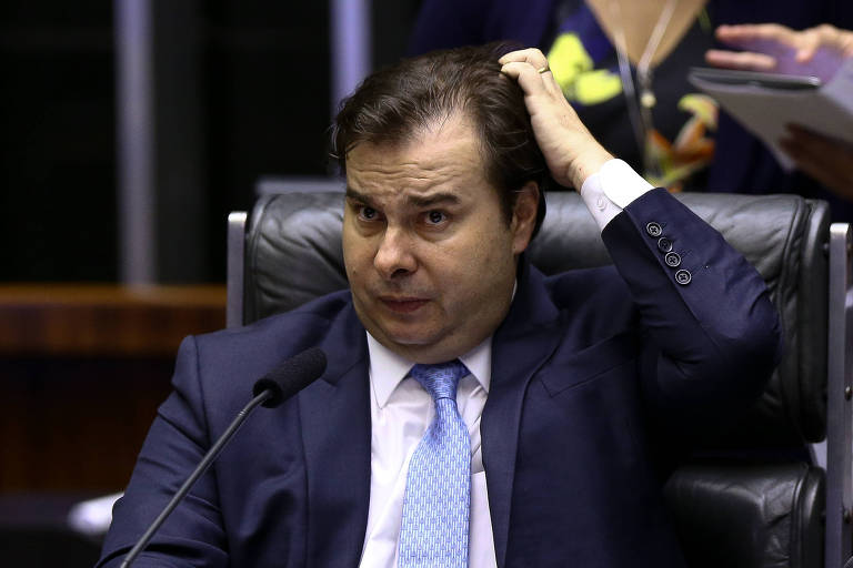 Rodrigo Maia (DEM-RJ) durante sessão no plenário da Câmara dos Deputados, em Brasília