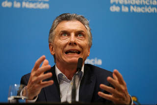 FILE PHOTO: Argentina's President Mauricio Macri attends a news conference in Buenos Aires