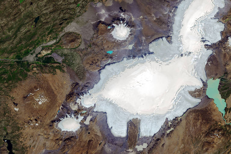 Foto da geleira em 2019