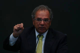 O ministro da Economia, Paulo Guedes, durante seminário em Brasília (DF)