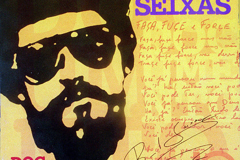 Capa do disco "Documento" com músicas inéditas e versões em inglês do compositor e cantor Raul Seixas