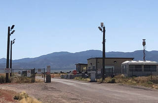The back entrance to Area 51 is shown in Rachel, Nevada