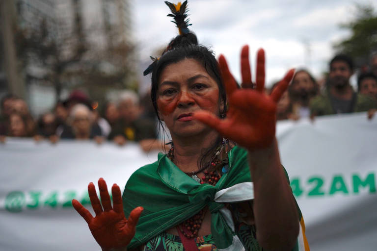 Protesto no RJ contra o governo Bolsonaro e o desmatamento na Amazônia 