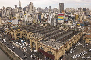 Mercado Municipal na região central de São Paulo