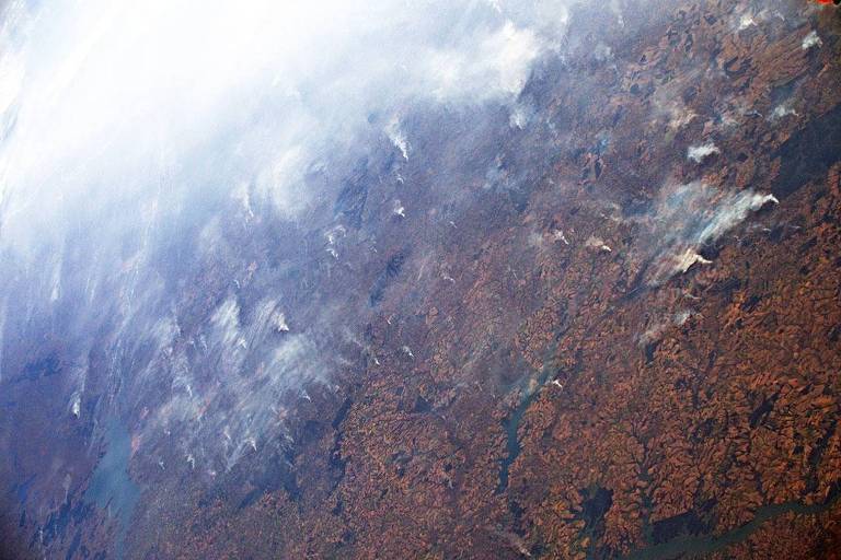 Astronauta italiano Luca Parmitano registrou a fumaça das queimadas na Amazônia nesta semana