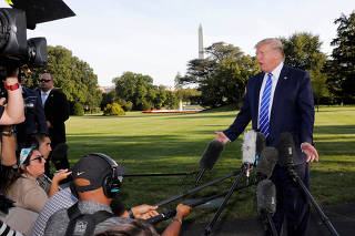 President Donald Trump departs the White House en route to Camp David