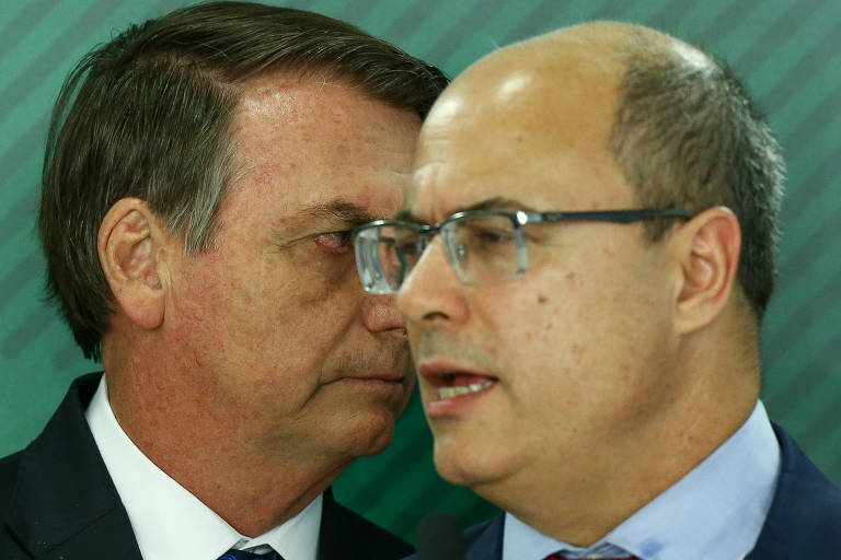 O presidente Jair Bolsonaro e o governador do Rio, Wilson Witzel