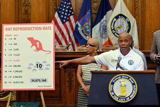 Press conference on rat extermination in Brooklyn