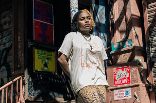 Zai Nixon-Reid, 19, a student at the New School who is female-aligned nonbinary and goes by the pronouns they/them, in New York, Aug. 8, 2019. (Annie Tritt/The New York Times)