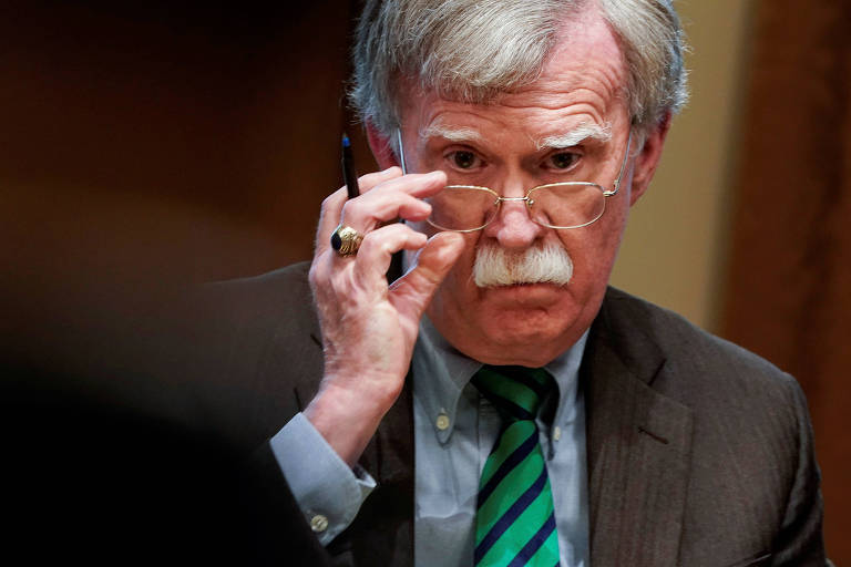O ex-assessor de segurança nacional, John Bolton, durante reunião do Salão Oval, em Washington