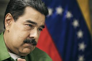 O ditador da Venezuela, Nicolás Maduro, durante entrevista à Folha