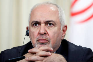 FILE PHOTO: Iranian Foreign Minister Javad Zarif attends a news conference this month in Moscow