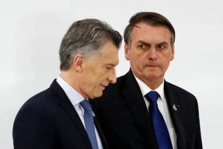 Macri e Bolsonaro, durante cúpula do G20 em junho; pesquisas de opinião mais recentes apontam vantagem da oposição argentina na eleição de outubro