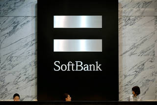 FILE PHOTO: Logo of SoftBank Group Corp is seen at the company's headquarters in Tokyo