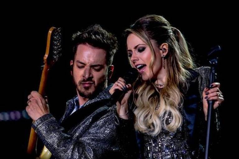 Sandy e Junior no palco do Allianz Parque