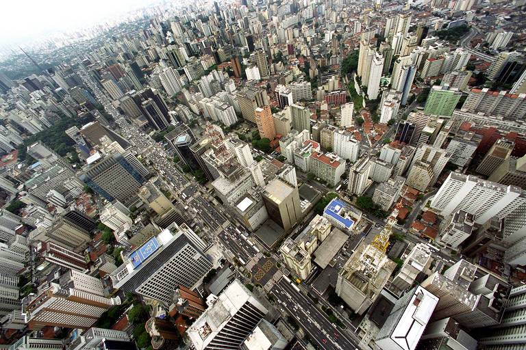 Vista aérea da avenida Paulista