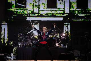 Show do cantor Jon Bon Jovi no palco Mundo, durante o Rock in Rio